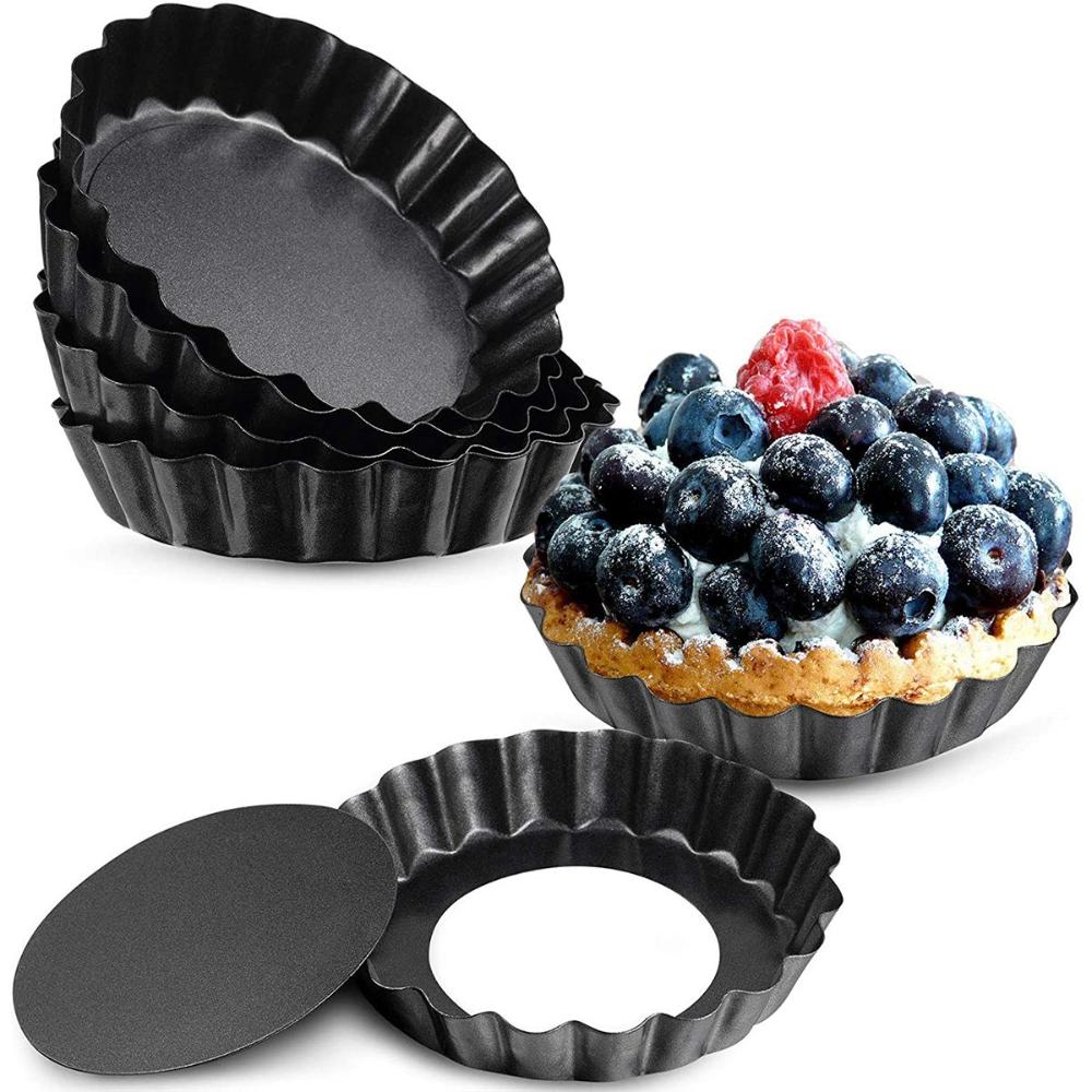 Cake Muffin with Removable Bottom Mini Carbon Steel Tart Pan Quiche Mould Baking Tool Pie Mold