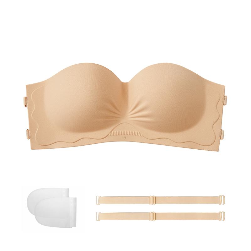 Бесшовный бюстгальтер без бретелек Пуш-ап Бюстгальтер Сексуальный с открытой спиной 2 в 1 Бюстгальтеры Однотонный Невидимый бюстгальтер Сексуальное нижнее белье Женское