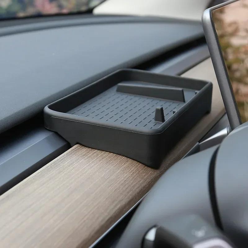 Instrument Panel ETC Storage Box for Tesla Model 3 Y Dashboard Screen Tray Central Control Silicone Box Car Accessories 2023