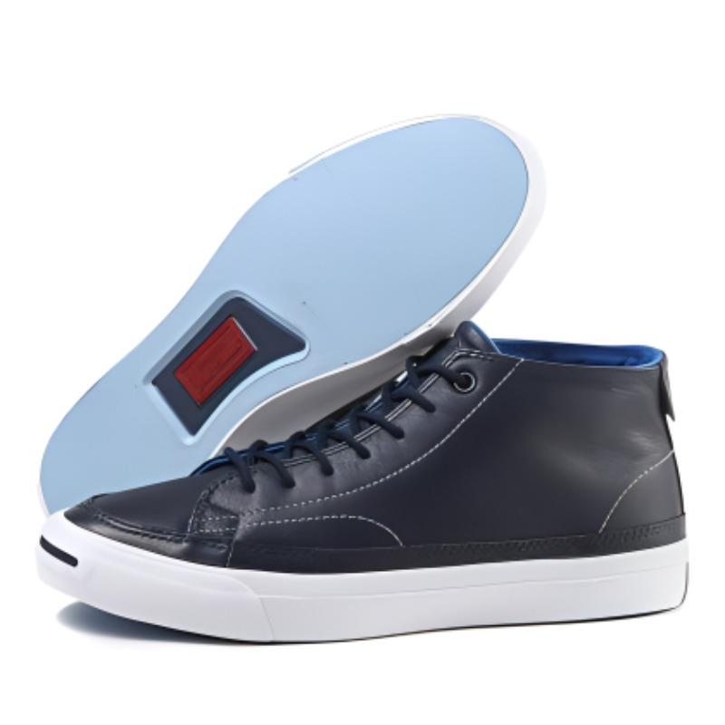 Converse Джек Перселл Нескользящие Амортизирующие Высокие Кеды для Скейтбординга Унисекс Кроссовки Темно-синие 156365C
