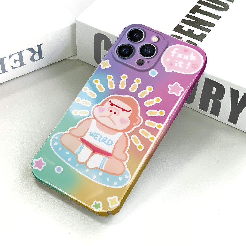 Универсальный чехол для телефона с пленкой и мультяшным модным дизайном, твердый чехол с полным покрытием, защитный чехол для камеры для iPhone, Samsung, Xiaomi, Poco, Redmi, Huawei, Honor