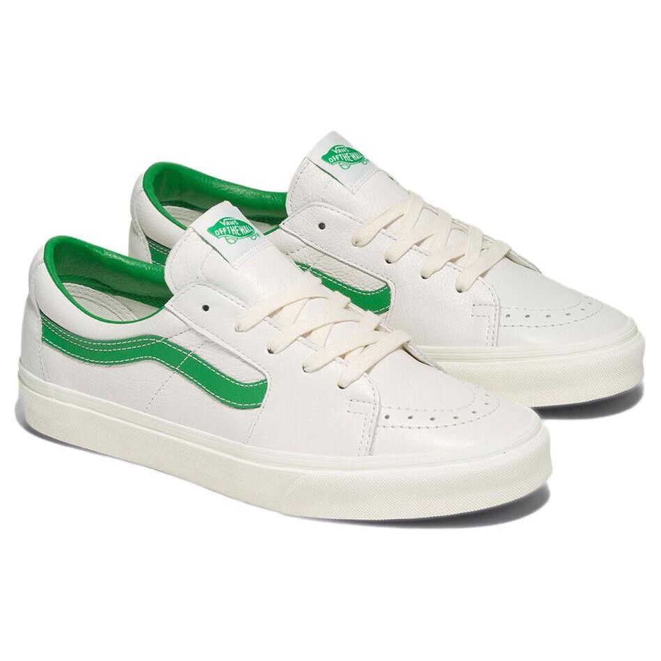 Vans Sk8 Низкие кеды на шнуровке, ударопрочные скейтбордические кроссовки, унисекс, бело-зеленые VN0009QRBDU