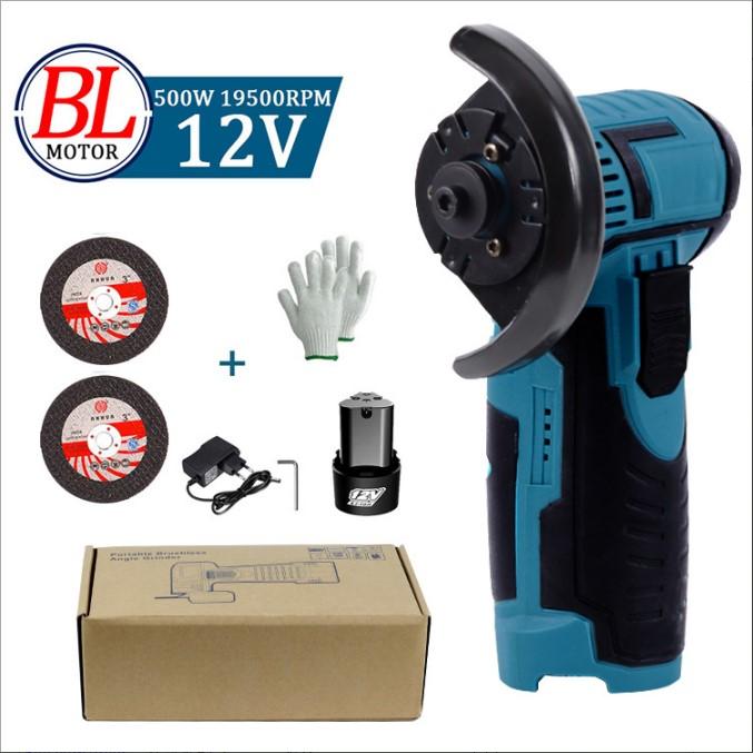 Mini Angle Grinder 500W Electric Grinding Tool Brushless Cordless Handheld Cutter with 2000mAh Battery for Grinding Cutting
