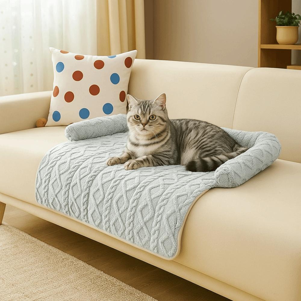 Non-Slip Pet Sofa Bed Wear-resistant Cat Bed Mat Comfortable Pet Plush Blanket  Winter