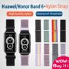 New Adjustable Nylon Strap for Huawei Band 6 Breathable 6NFC Replacement Accessories Bracelet for Honor Band 6 Wristband