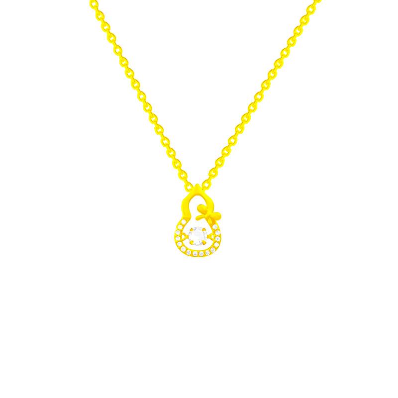 Ожерелье из титановой стали, женская счастливая тыква, ключичная цепочка, бьющееся сердце, простые и холодные разговоры о ветре, умный кулон, прилив