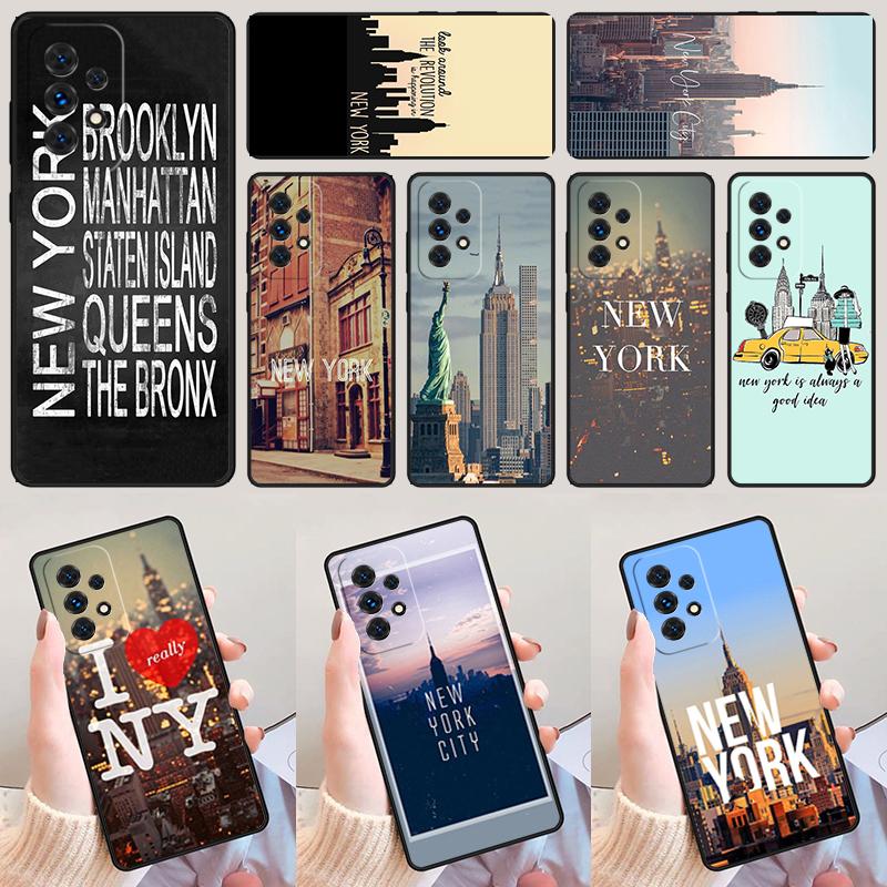 Чехол для телефона New York City Для Samsung Galaxy A42 A31 A40 A51 A71 A32 A80 A91 A52 A72 A73 A20e A21S A50 A70 A11 A12 Чехол