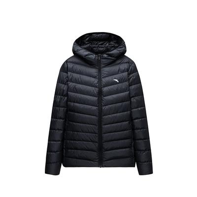 Однотонный пуховик с капюшоном и длинными рукавами, женская верхняя одежда, черный 162447902-4