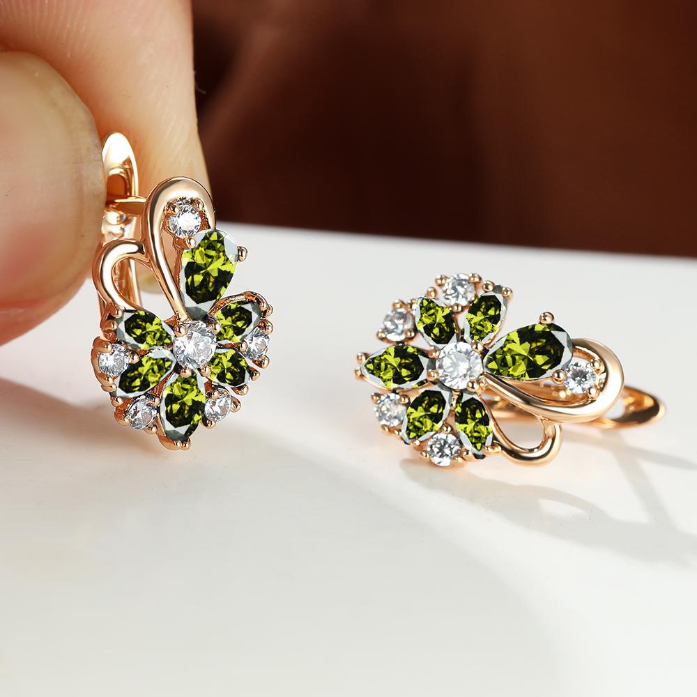 1 пара, серьги-клипсы в виде капли воды, синие, розовые, фиолетовые, цвета морской волны, с лепестками цветка, в цветочном стиле