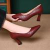 Женская обувь женская милая с острым носком высокого качества винно-красная слипоны туфли на шпильке леди черная рабочая обувь ab685