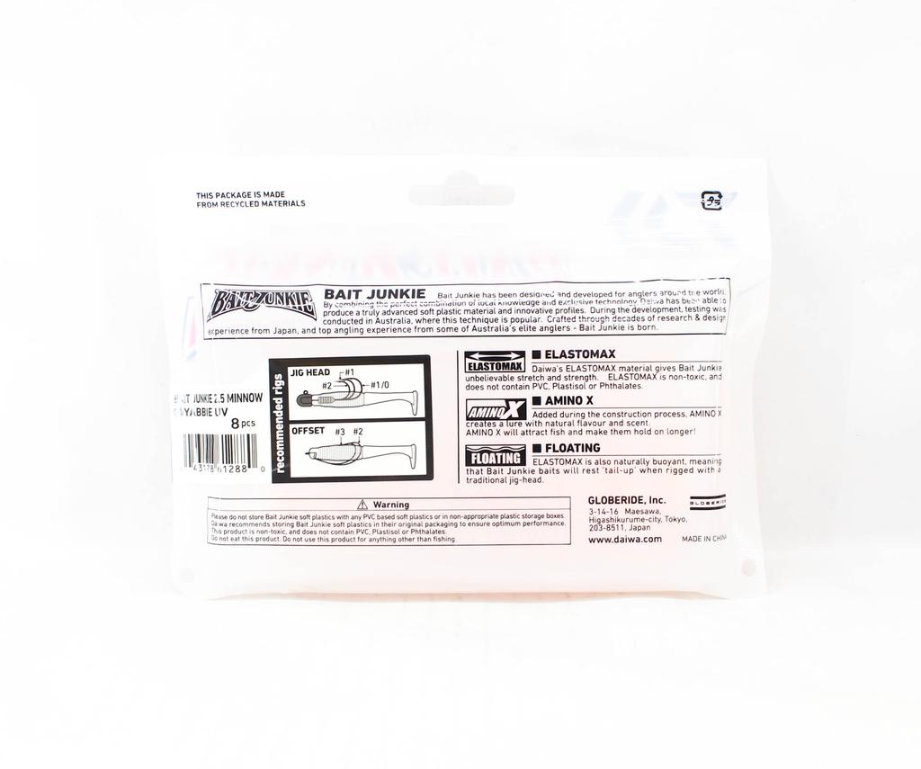 Daiwa Soft Lure Bait Junkie Minnow 2.5 Inch 8 Per Pack Yabbie UV (2880)