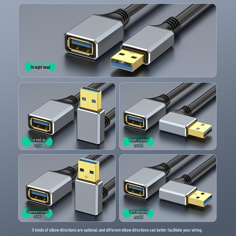 Алюминиевый USB 3.0 удлинитель, папа-мама, для ноутбука, клавиатуры, мыши и флеш-накопителя