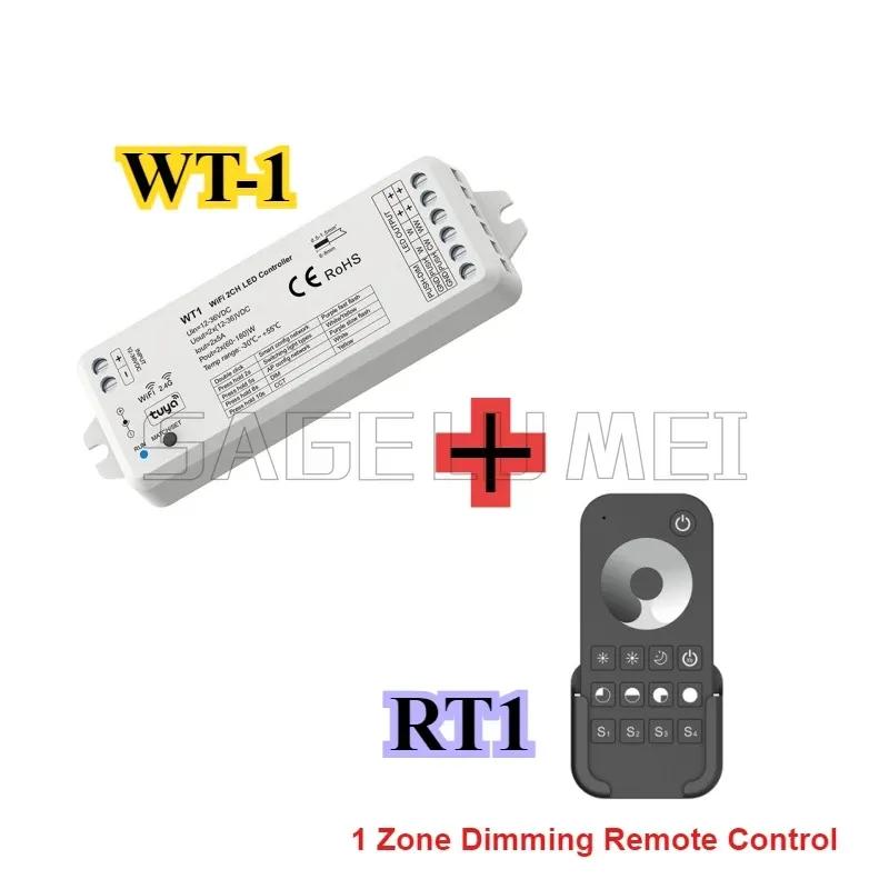 WT1 RT1/2 TW1/2 Skydance DC12V-36V LED Dimmer Controller 2CH Smart 2.4G RF Wireless Remote Dimming Switch WW CW CCT Controller
