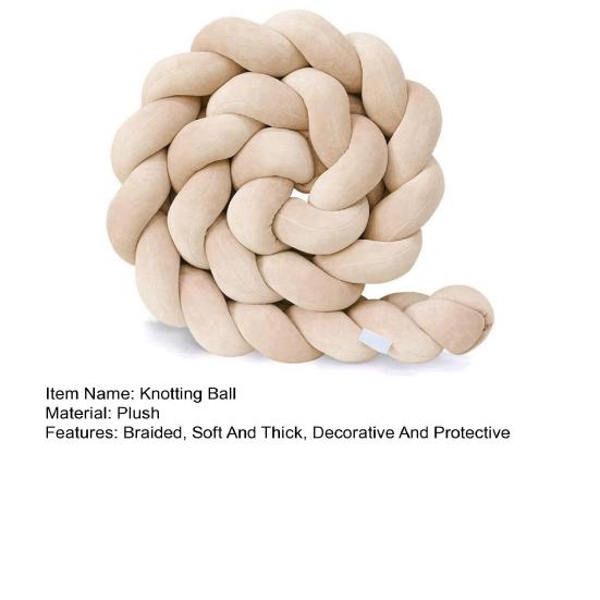 Шар для вязания крючком, забор для кровати, длина 2 м, плетеный шар для вязания крючком, сенсорная игрушка для малышей, бархатная ткань, полипропиленовый хлопок, наполнитель, подушка для шеи, декоративная подушка