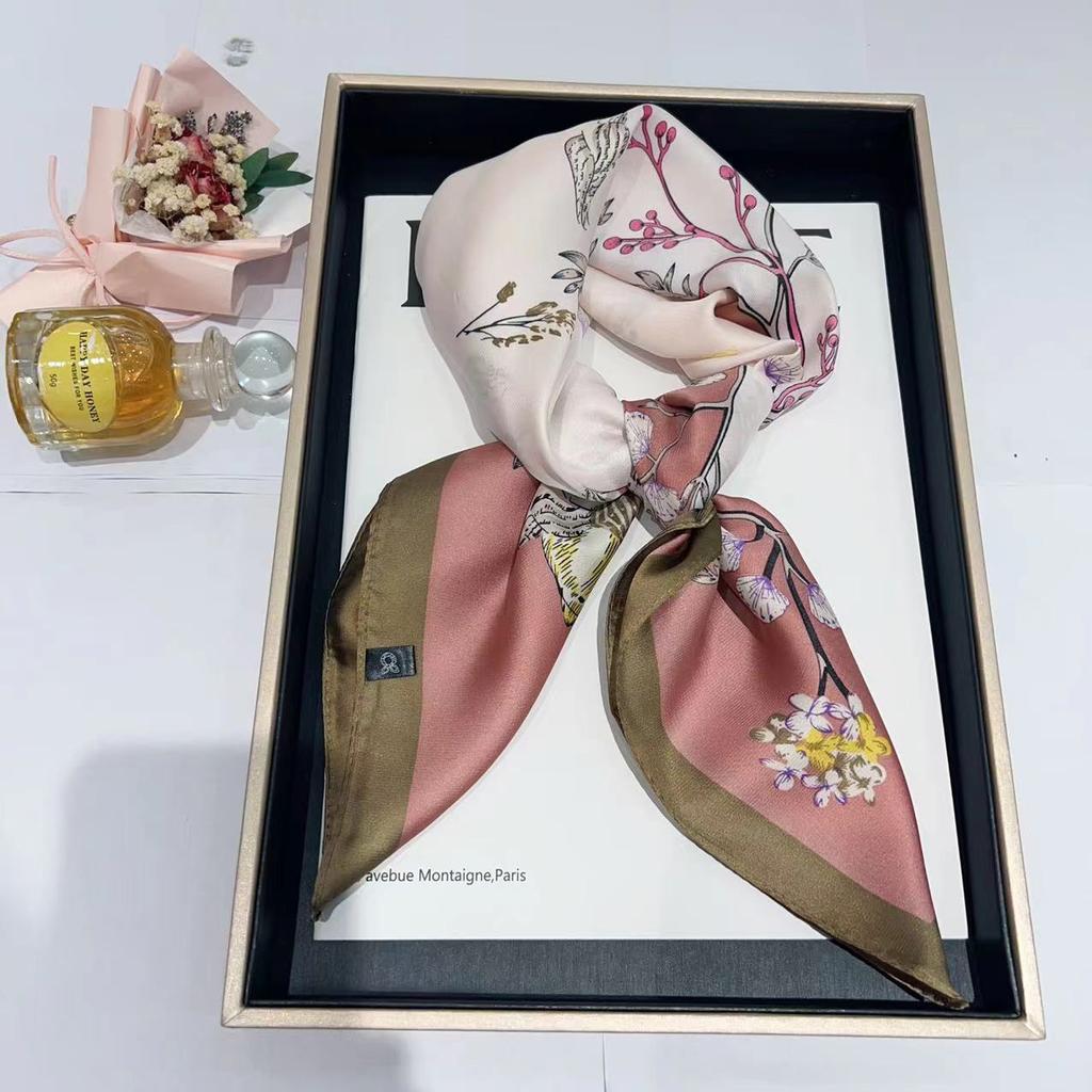 Шелковый шарф женский модный универсальный высокий смысл 70 квадратный шарф защита шеи шарф ретро шарф сумка