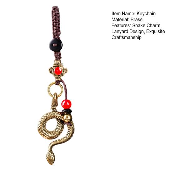 Брелок в стиле ретро в виде змеи, реалистичная резьба, кулон на удачу, китайский брелок на год змеи 2025, сумки, аксессуары для одежды
