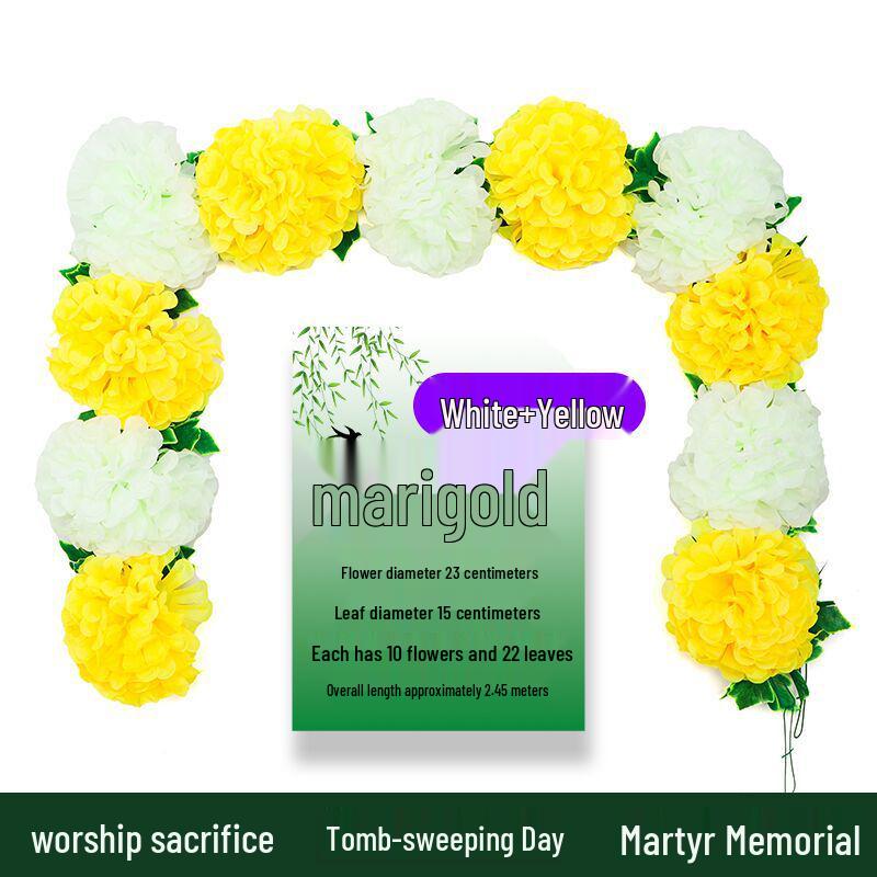 Искусственные хризантемы для кладбища и мемориального декора - Шелковое и пластиковое подвесное цветочное украшение