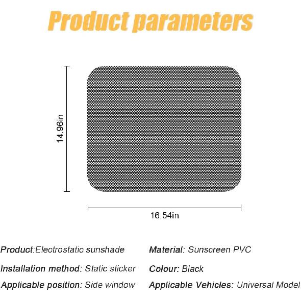 Car Side Window Sunshade, 4 PCS Static Cling Films Stickers Sun Shade UV Rays Privacy Protector, Reuseable Washable Sun Shade For Most Cars, Vhicles,