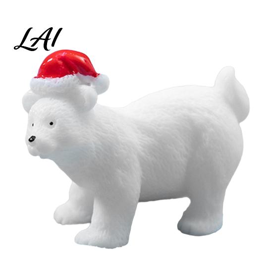 DIY Miniature Snowscape Decor Polar Bear Figurines Durable Synthetic Resin Animal Holiday Display Ornaments Ornaments Decorative Accents for
