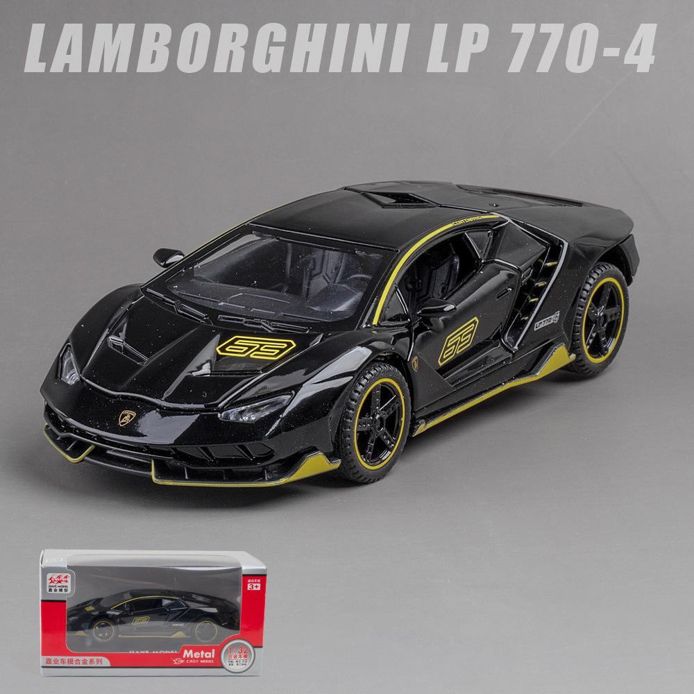 Масштаб 1/32 Lambor LP770-4, литая под давлением модель автомобиля, игрушечный автомобиль с откатным механизмом, звуком и светом для детей, коллекция подарков для мальчиков и девочек