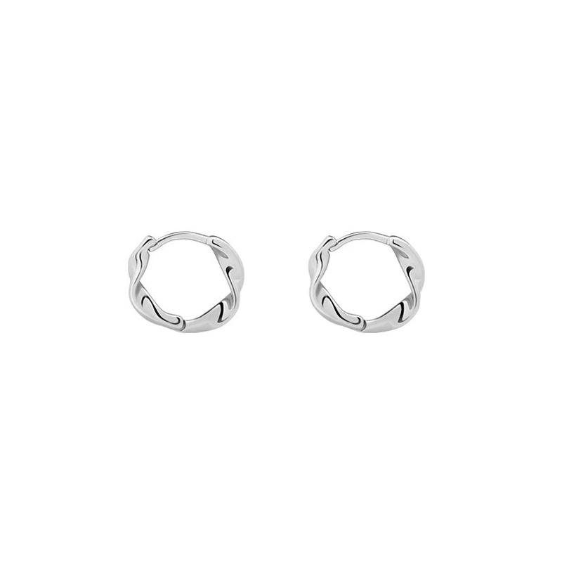 S925 Sterling Silver Hoop Earrings, Women's High-End Niche Stud Earrings, Trendy Plain Hoops