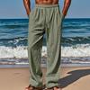 2024 Men's Cotton & Linen Loose-Fit Solid Color Lace-Up Trousers