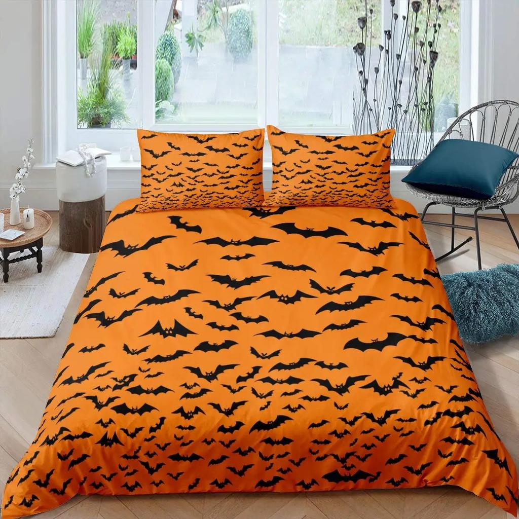 Halloween Flying Vampire Bedding Set Bats Duvet Cover Witchcraft Magic Comforter Cover Single Double King Polyester Quilt Cover
