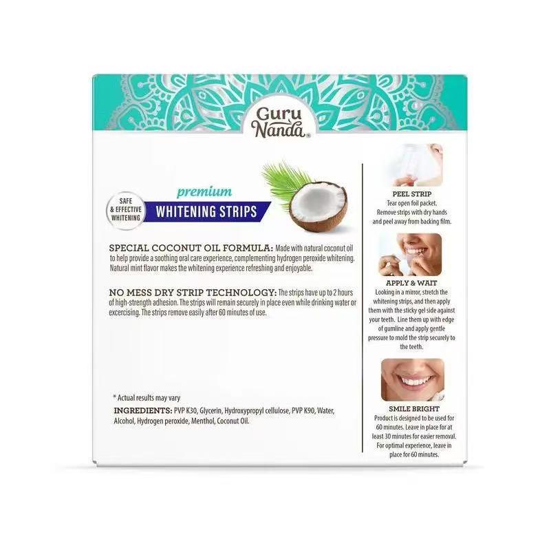 Mint Coconut Oil Teeth Whitening Strips – Remove Yellow Stains for a Bright, Clean Smile
