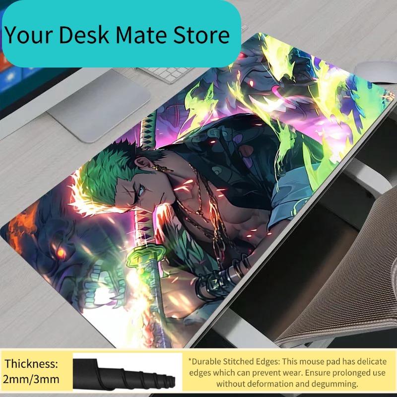One Piece Zoro Mouse Pad Notbook Gaming Large Keyboard NonSlip Rubber Computer Carpet Desk Mat PC Gamer MousePad Youth Gifts
