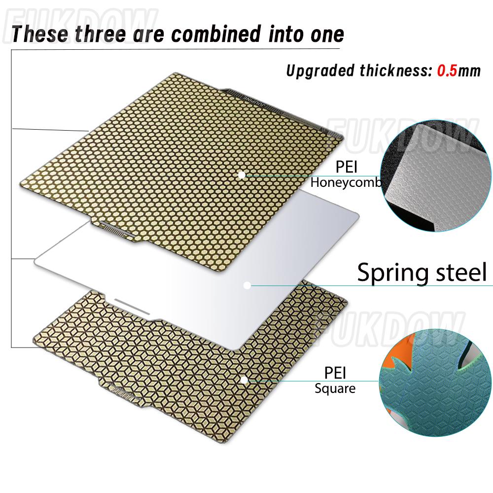 MK3S PEI Sheet 300x300 180/220/235/310/350 Upgrade Removal Textured PEI Magnetic Build Plate Ender 3 V3 Se Bed Spring Steel