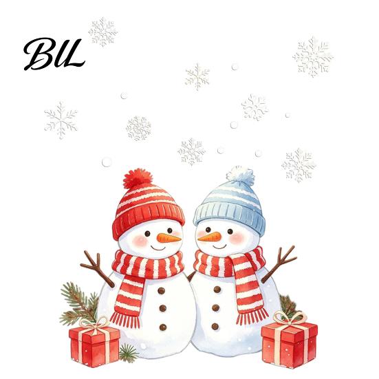Creative Christmas Gift Ideas Snowman Static Glass Sticker, PVC Waterproof Window Decals for Holiday Removable Film Winter Home Decoration, Snowflake