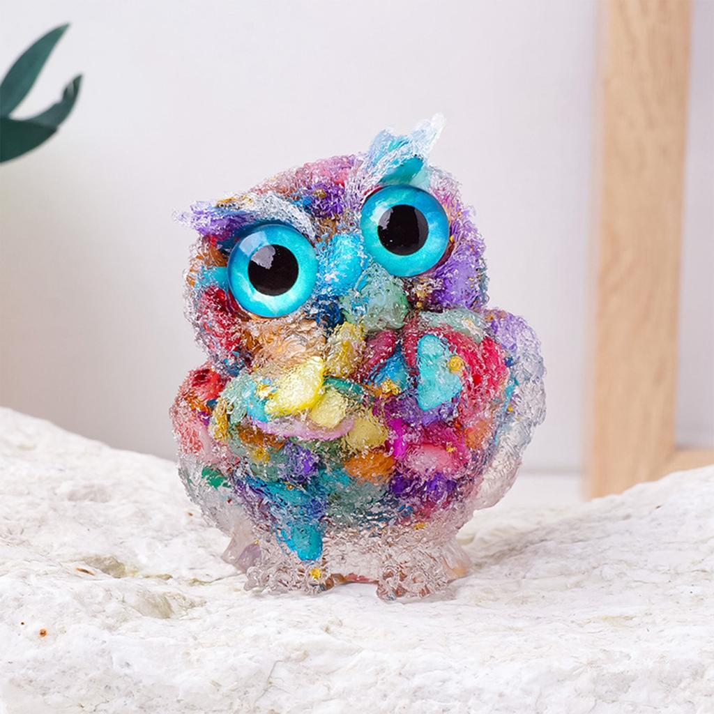 Natural Crystal Gravel Dripping Owl Ornaments Resin Crafts Home Decoration Gifts,owl Decoration