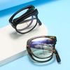Унисекс портативные складные прогрессивные мультифокальные очки для чтения роскошные круглые очки для дальнего зрения очки с блокировкой синего света