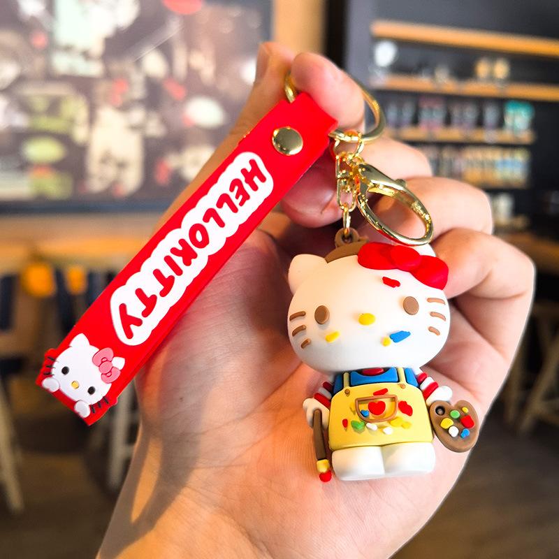 Ключница Kt Sanrio Фигурка кота Kt Брелок Курамицу Студенческий Маленький Подарок Каваи Милые Персонализированные Подарки Мода Y2k Игрушки Аниме