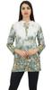 Phagun Women's White Floral Digital Printed Long Sleeve Tunic Casual Top -