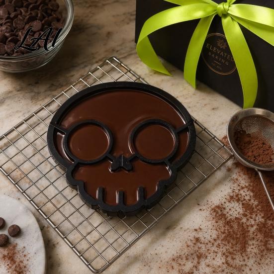 Poached Egg Mold Fried Mold Halloween Theme Skull Shape Silicone Non-Stick High Temperature Resistant Temp Ring Breakfast Cooking Tool Kitchen