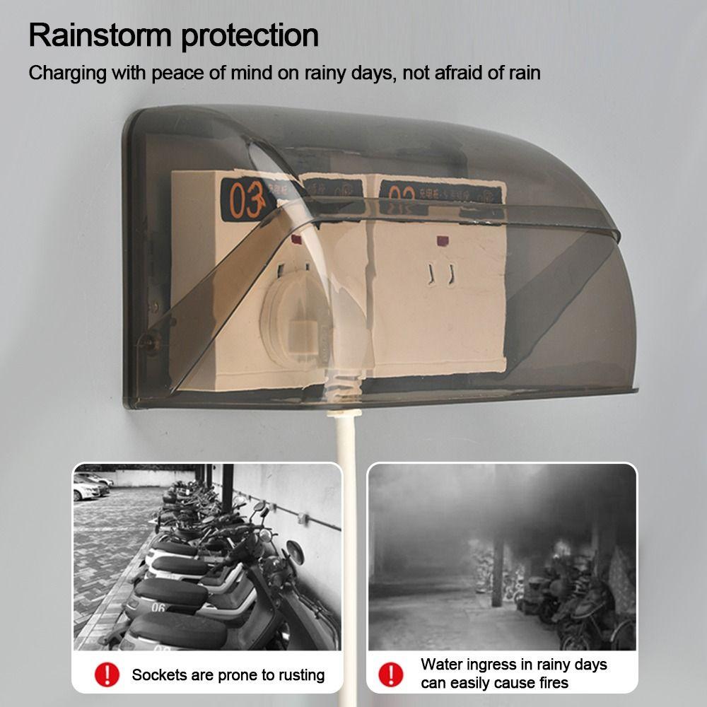 Self-Adhesive Socket Waterproof Box Plastic Electric Plug Rainproof Cover  Outdoor
