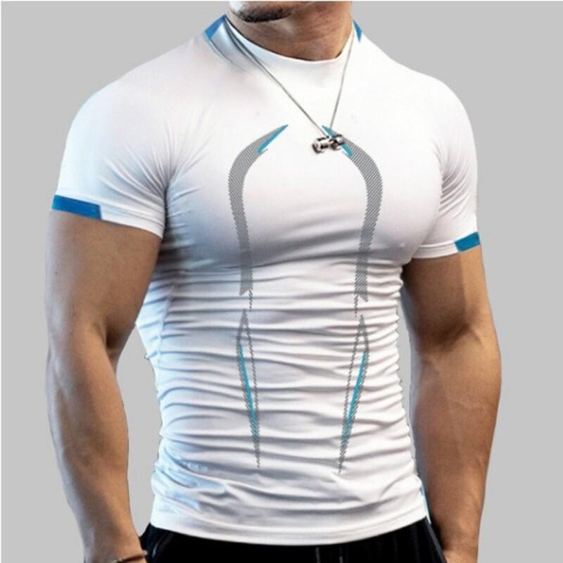 Gym Fit T Shirt Mens Training Top Fitted T-Shirt Tee Muscle Short Sleeve Workout