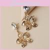 Gold Tone Floral Earrings With Sparkling Stones For Womens Office Wedding And Festive Wear