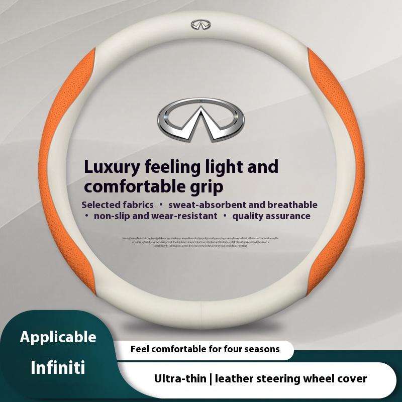 Car Leathe Carbon Fiber Steering Wheel Cover Infiniti JX35 EX25 FX35 G37 M35 ESQ Q50 Q60S Q70 QX30 QX50 QX55 QX56 QX60 QX70 QX8 dzh2