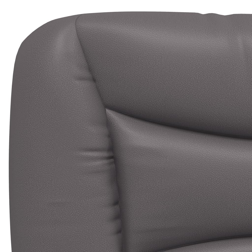 Bed with Mattress Hvar Grey 90 x 190 cm Faux Leather