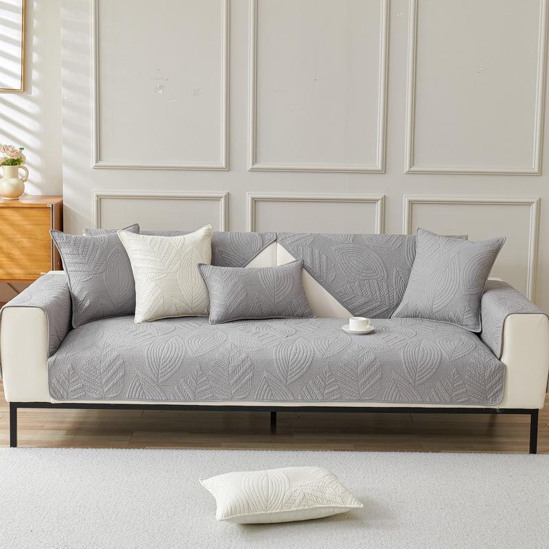 Modern Simple Sofa Cushion Cotton Four-Season Universal Fabric Non-Slip Pure Cotton Sofa Cover Straight Row Sofa Seat Cushion