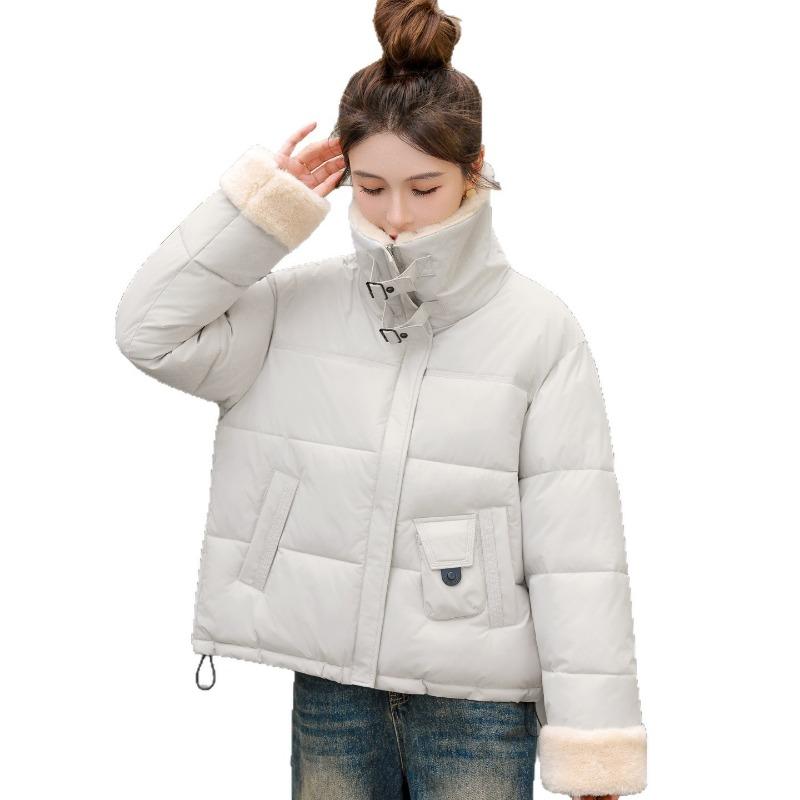Padded Jacket Lapel Lamb Wool Down Padded Jacket Women's Winter Padded Jacket Super Good-looking Lambskin Splicing Jacket