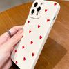 Красный маленький чехол для телефона с сердечками, подходит для iPhone 17 16 15 14 13 12 11 Pro/ Max /Plus, противоударная задняя крышка