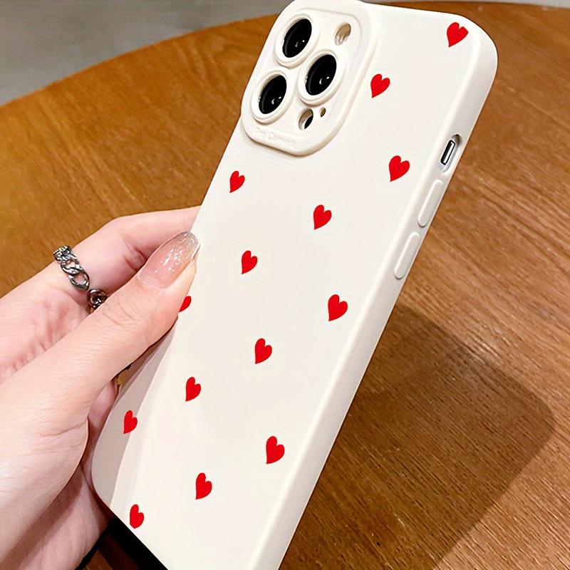Красный маленький чехол для телефона с сердечками, подходит для iPhone 17 16 15 14 13 12 11 Pro/ Max /Plus, противоударная задняя крышка