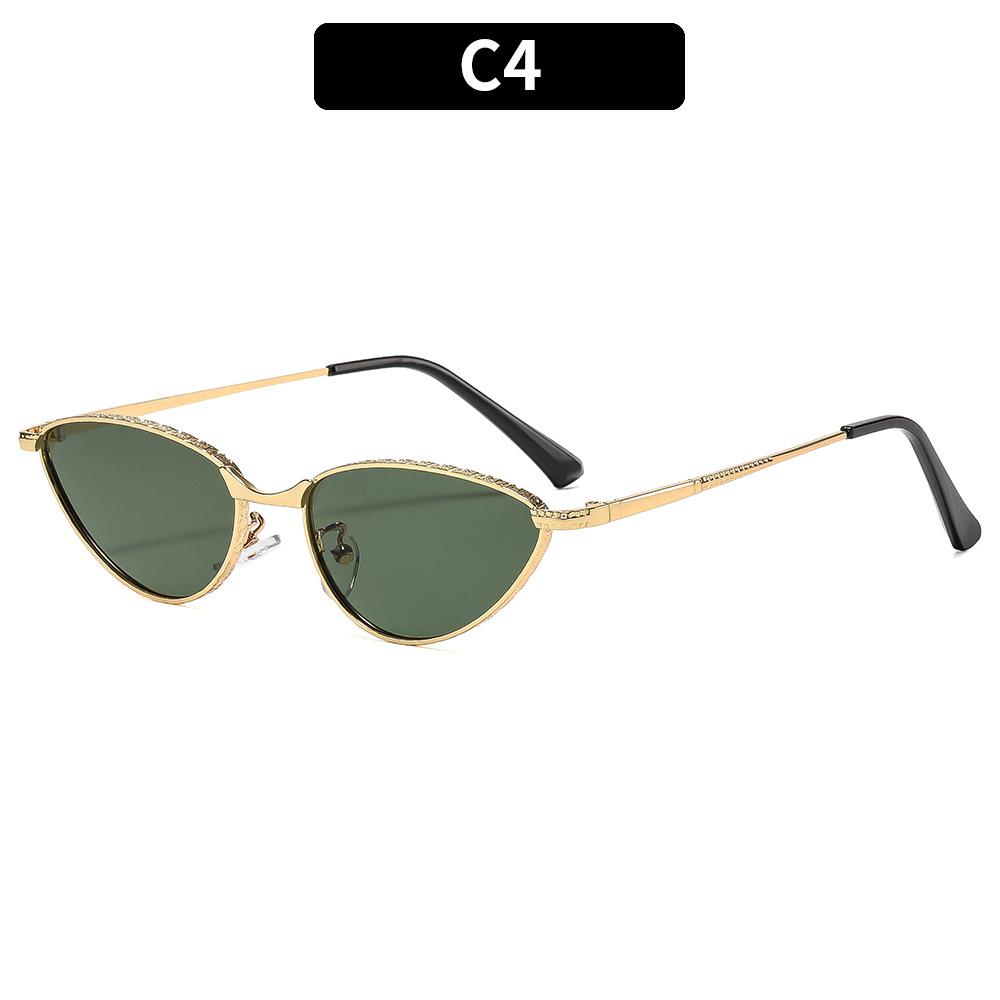 Women's sunglasses men's and women's retro metal cat eye sunglasses