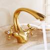 Newly Luxury Gold Bathroom Sink Faucet Basin Mixer Tap  Vessel Faucet 2 Handles Bath Faucet Basin Taps Water Faucet