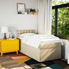 Cadre de lit avec matelas - Maison Exclusive - 90 x 200 cm - Tissu crème - Ressorts ensachés