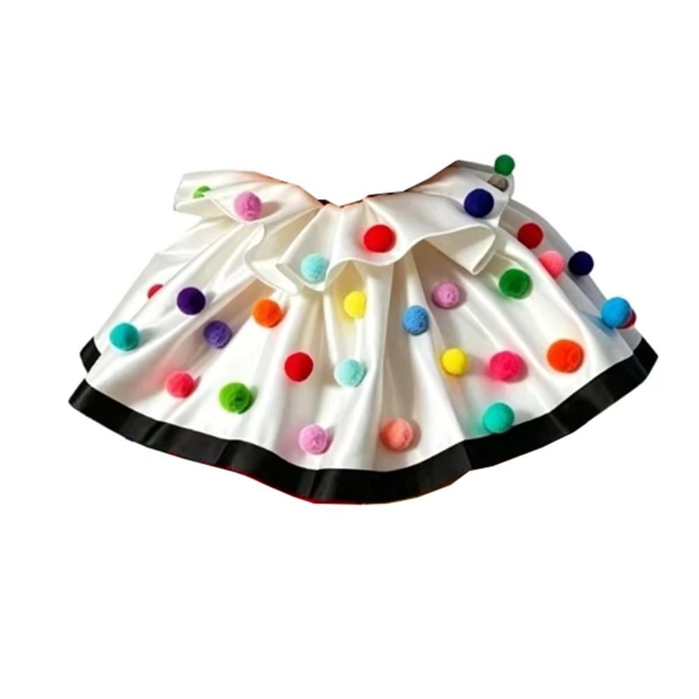 Satin Ruffled Collar Clown Collar Colorful Ball Costume Neckpiece Fake Collar Festival