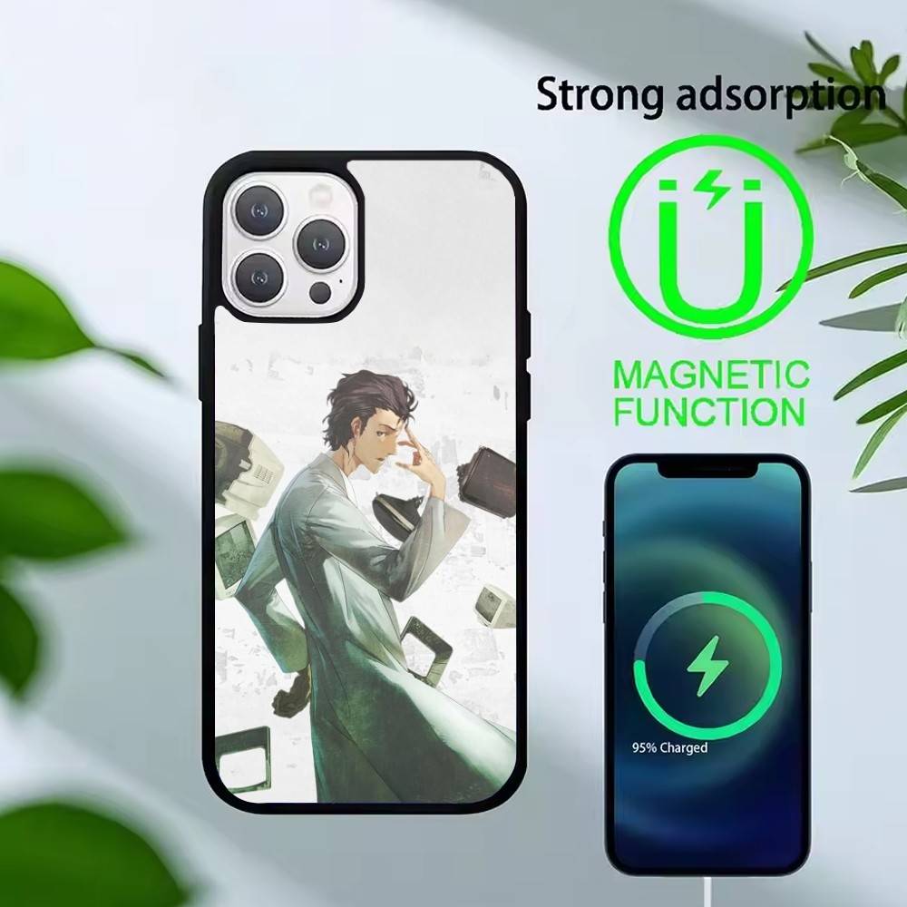 Чехол для телефона T-Rintaro Okabe STEINS DATE Для iPhone 17, 16, 15, 14, 13 Plus, Pro Max Магнитный Для Magsafe Беспроводной Зарядки